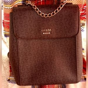 Guess Wesley Logo Backpack Purse in Black
